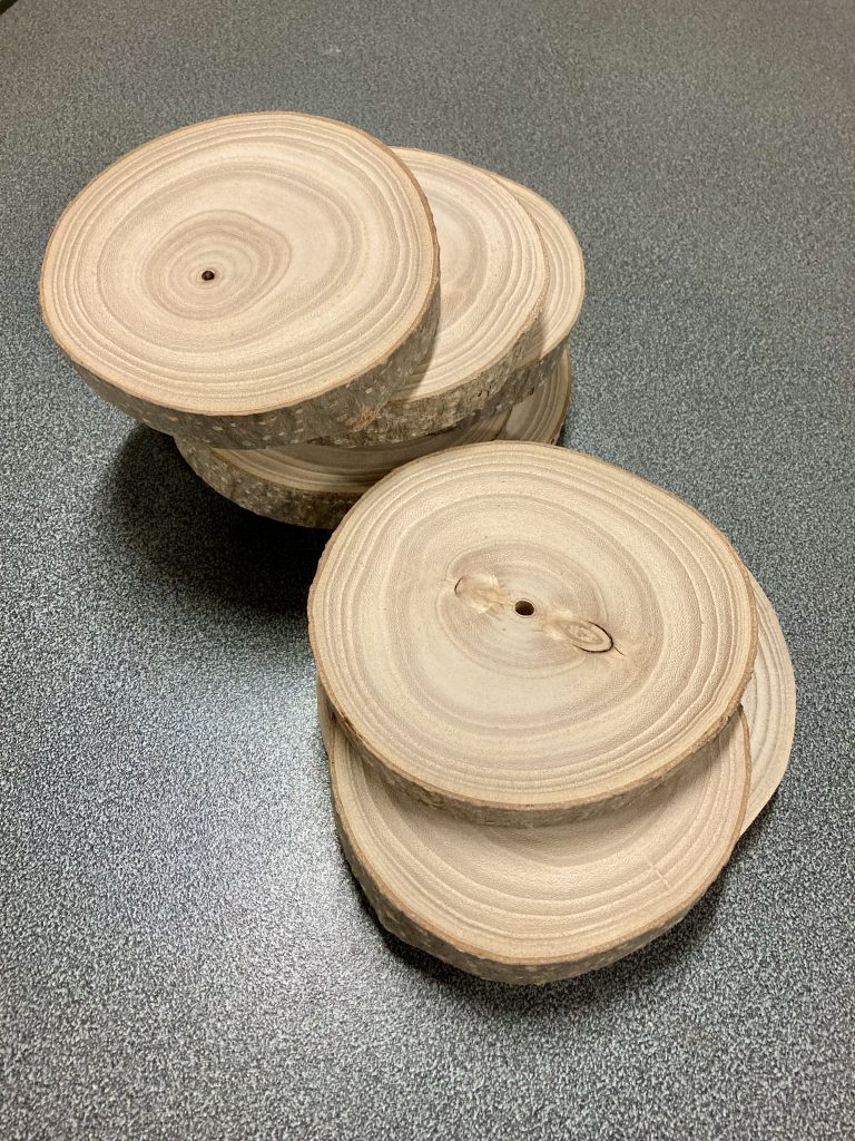 Natural wood slices